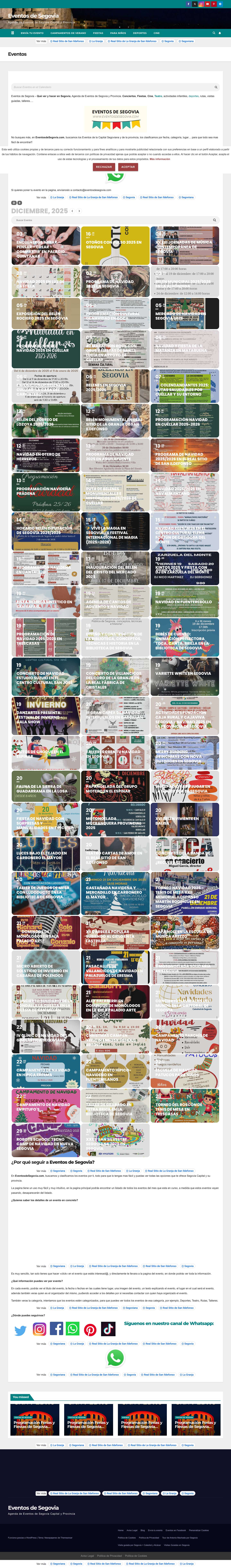 Eventos - Eventos de Segovia - Full Screenshot