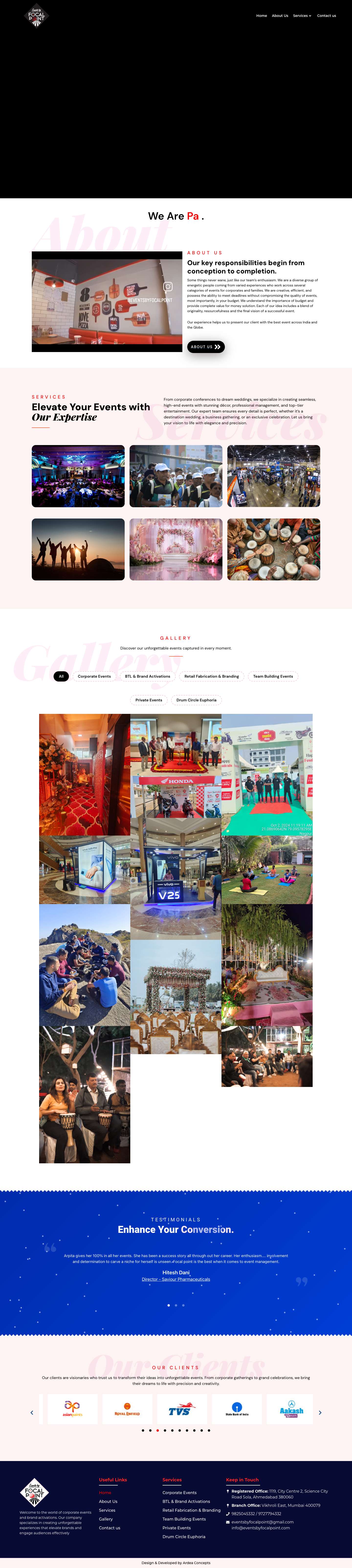 Events by Focal Point - Full Screenshot