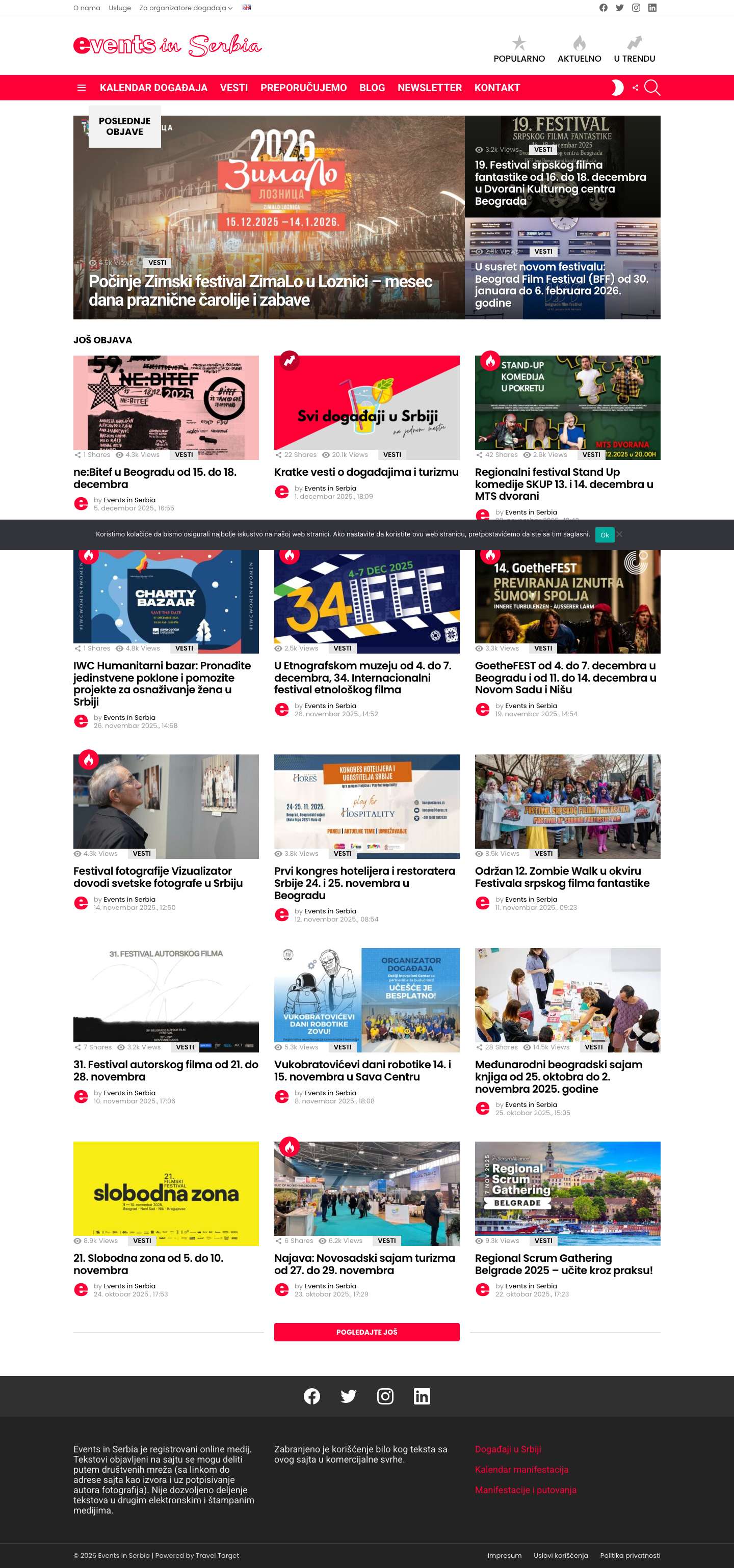 Events in Serbia - Manifestacije i događaji u Srbiji - Full Screenshot