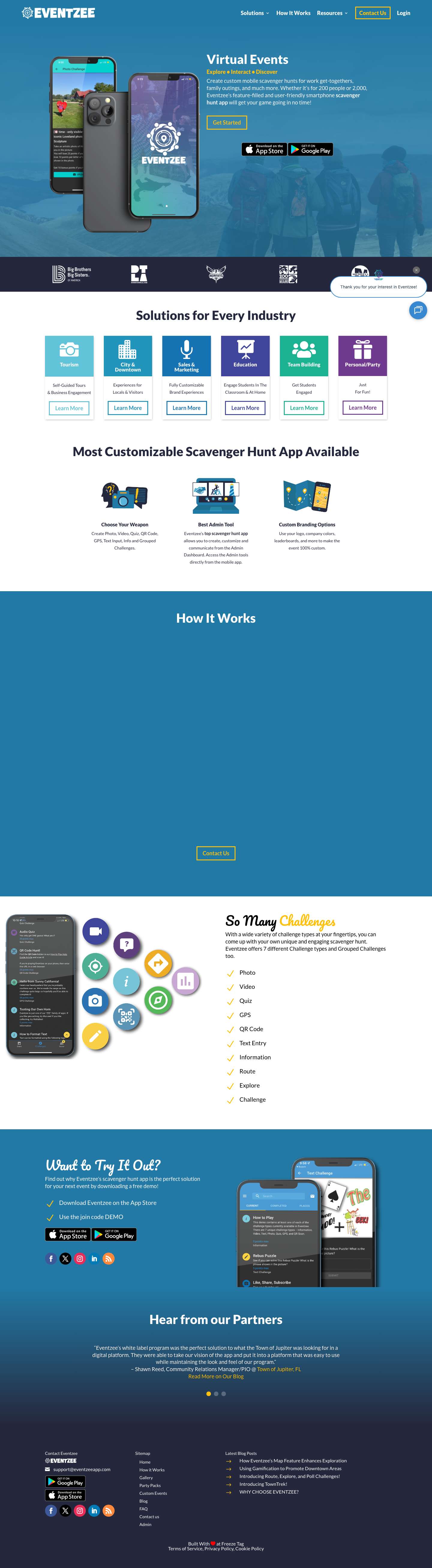 The World's Most Customizable Scavenger Hunt App | Eventzee - Full Screenshot