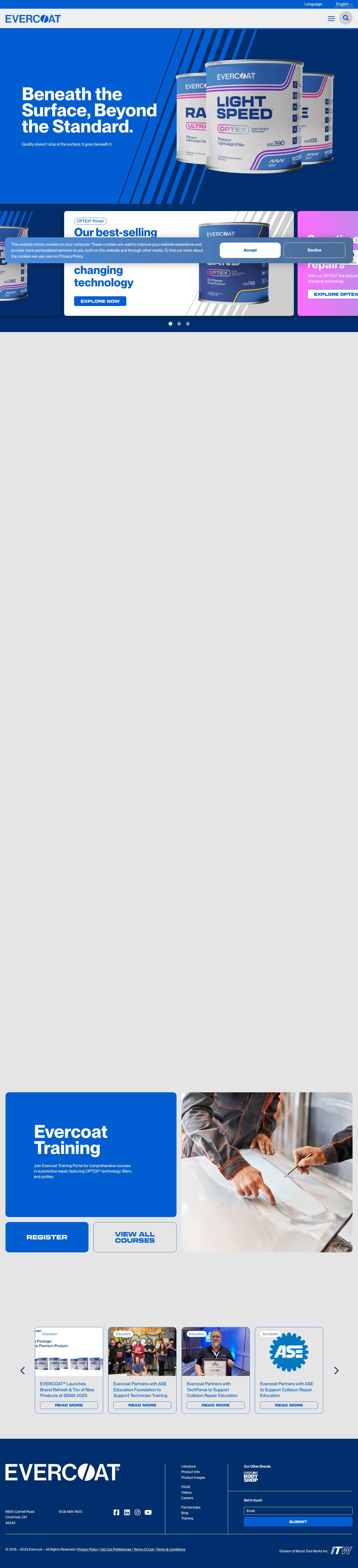 Evercoat® Automotive & Marine Repair Products - ITW Evercoat - Full Screenshot