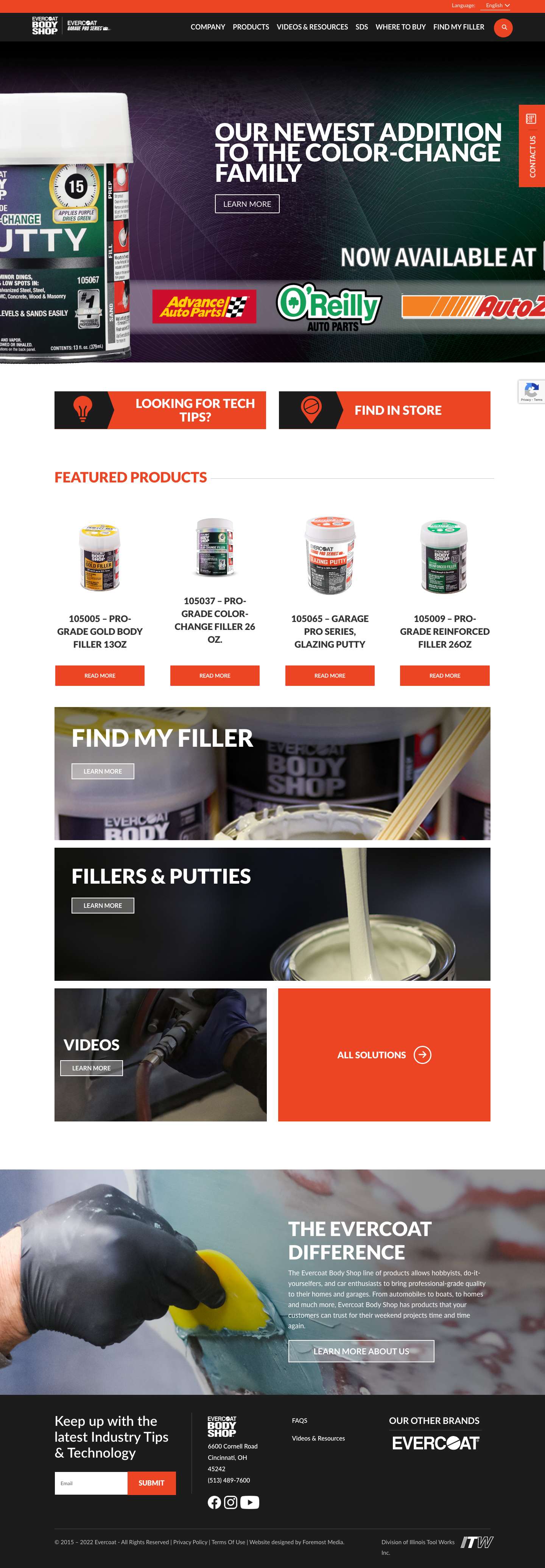 Home - ITW Evercoat Bodyshop - Full Screenshot