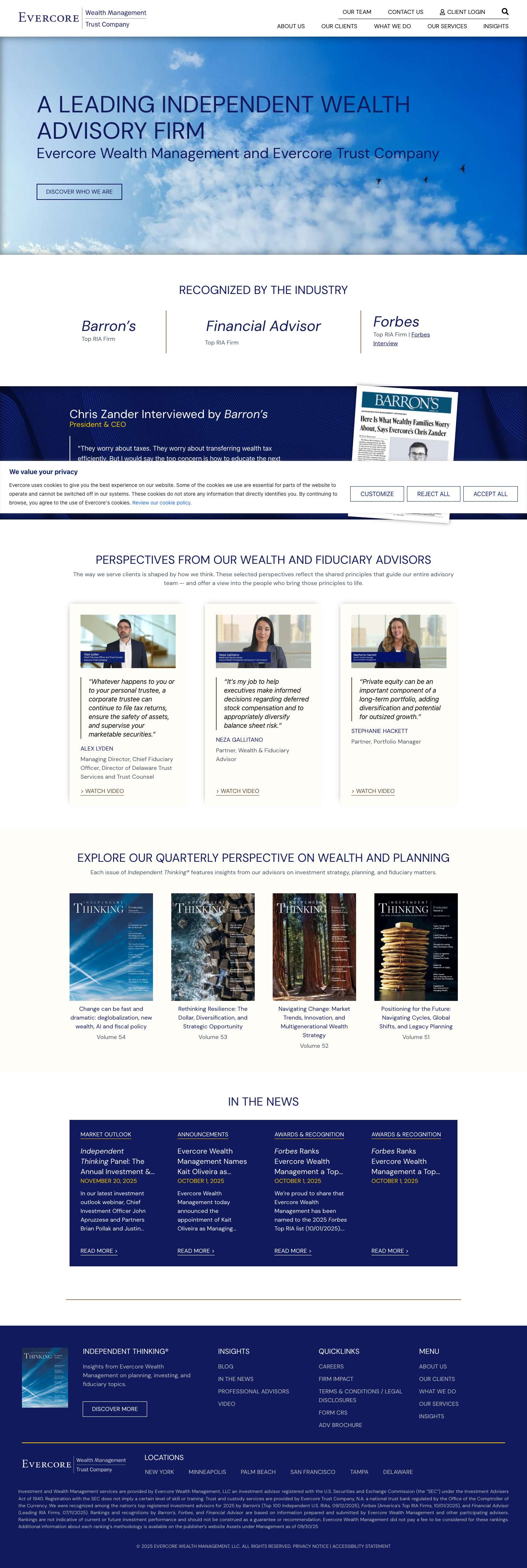 Evercore Wealth Management – A Leading Independent Wealth Management Firm - Full Screenshot