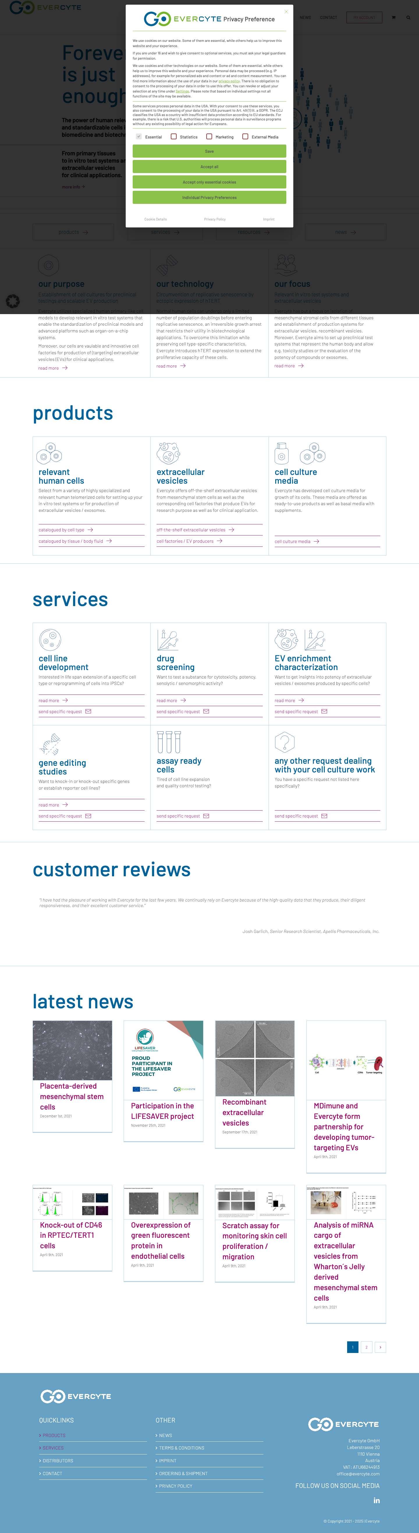 PRODUCTS - Evercyte - Forever is just enough - Full Screenshot