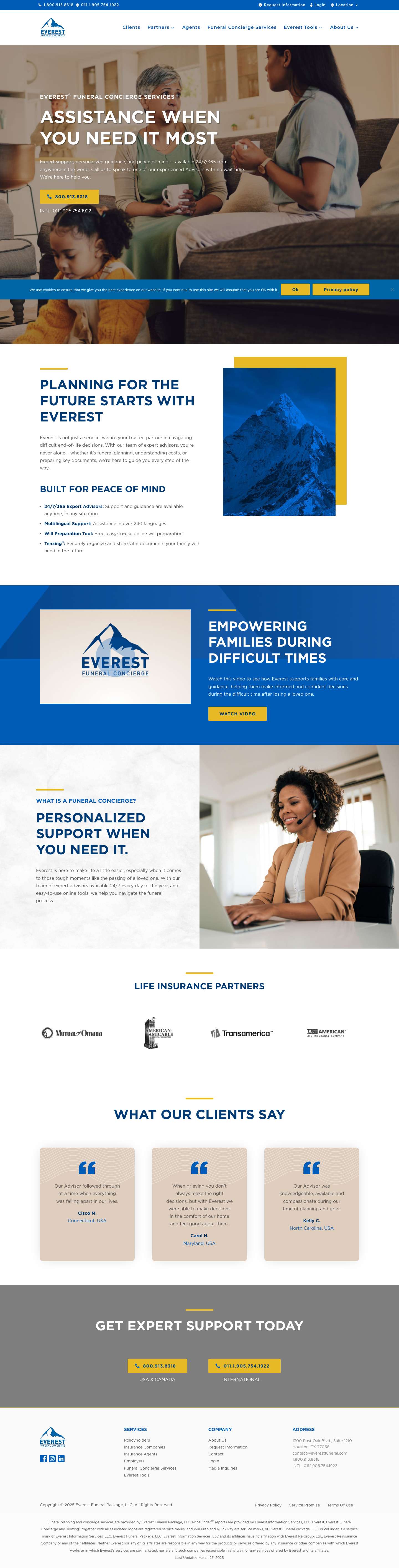 Everest Funeral Concierge: Online Funeral Planning & Burial Insurance - Everest Funeral Concierge - Full Screenshot