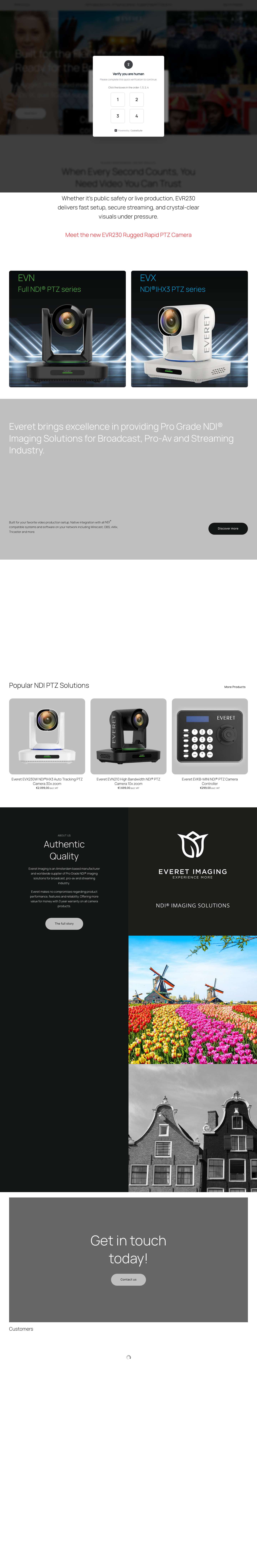 Everet PTZ, POV, Auto Tracking and Rugged Rapid PTZ Solutions - Full Screenshot