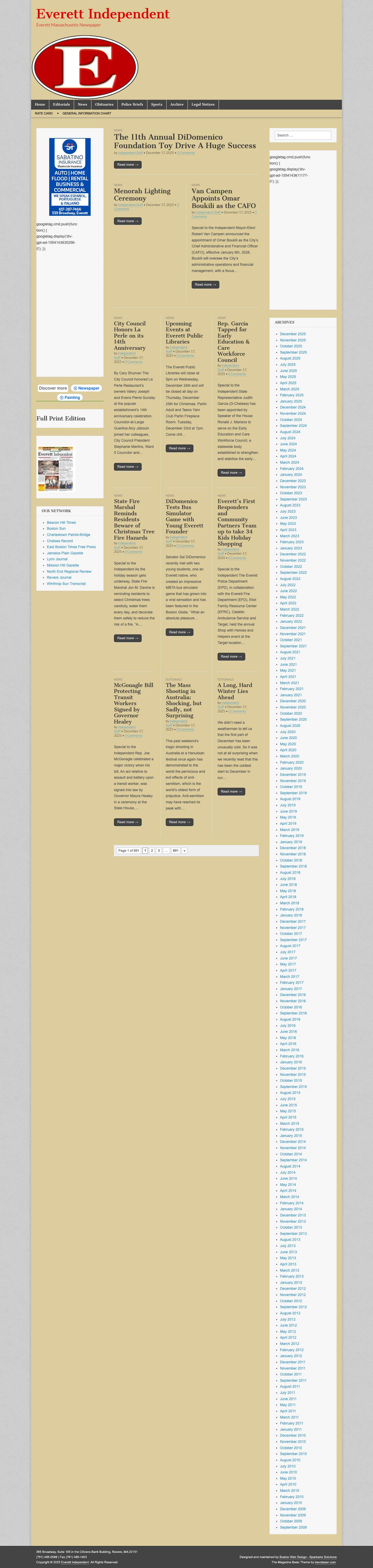 Everett Independent – Everett Massachusetts Newspaper - Full Screenshot