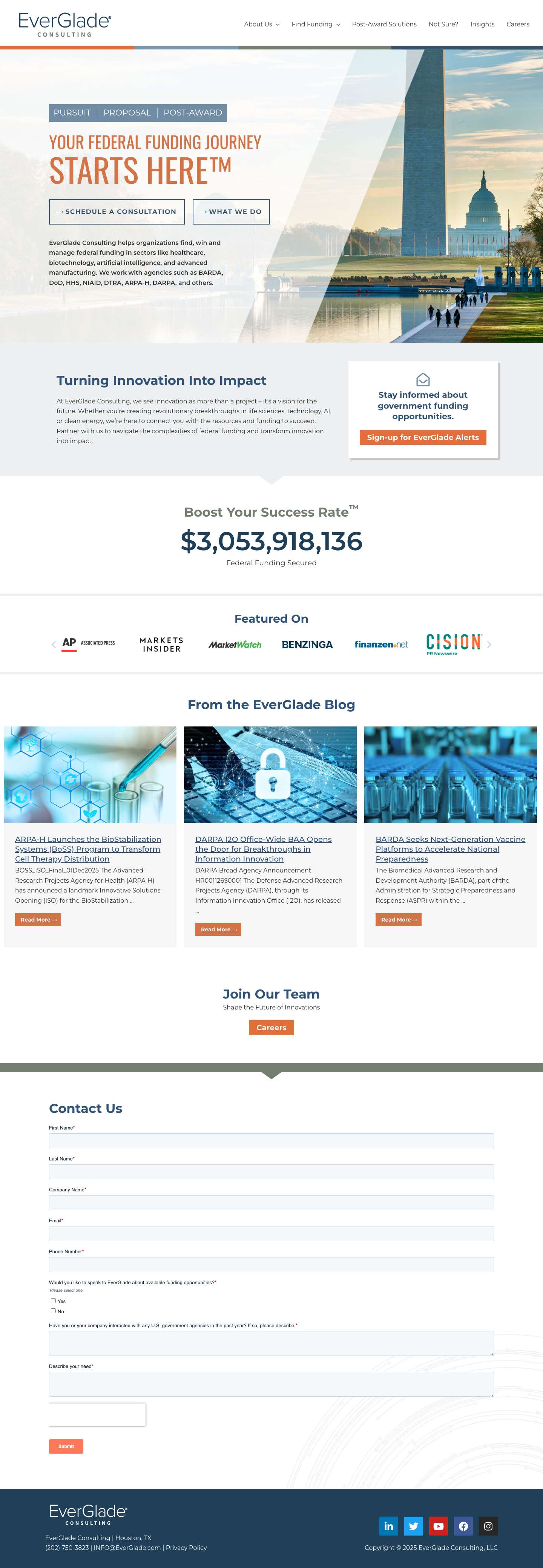 EverGlade Consulting | Your Federal Funding Journey Starts Here - Full Screenshot