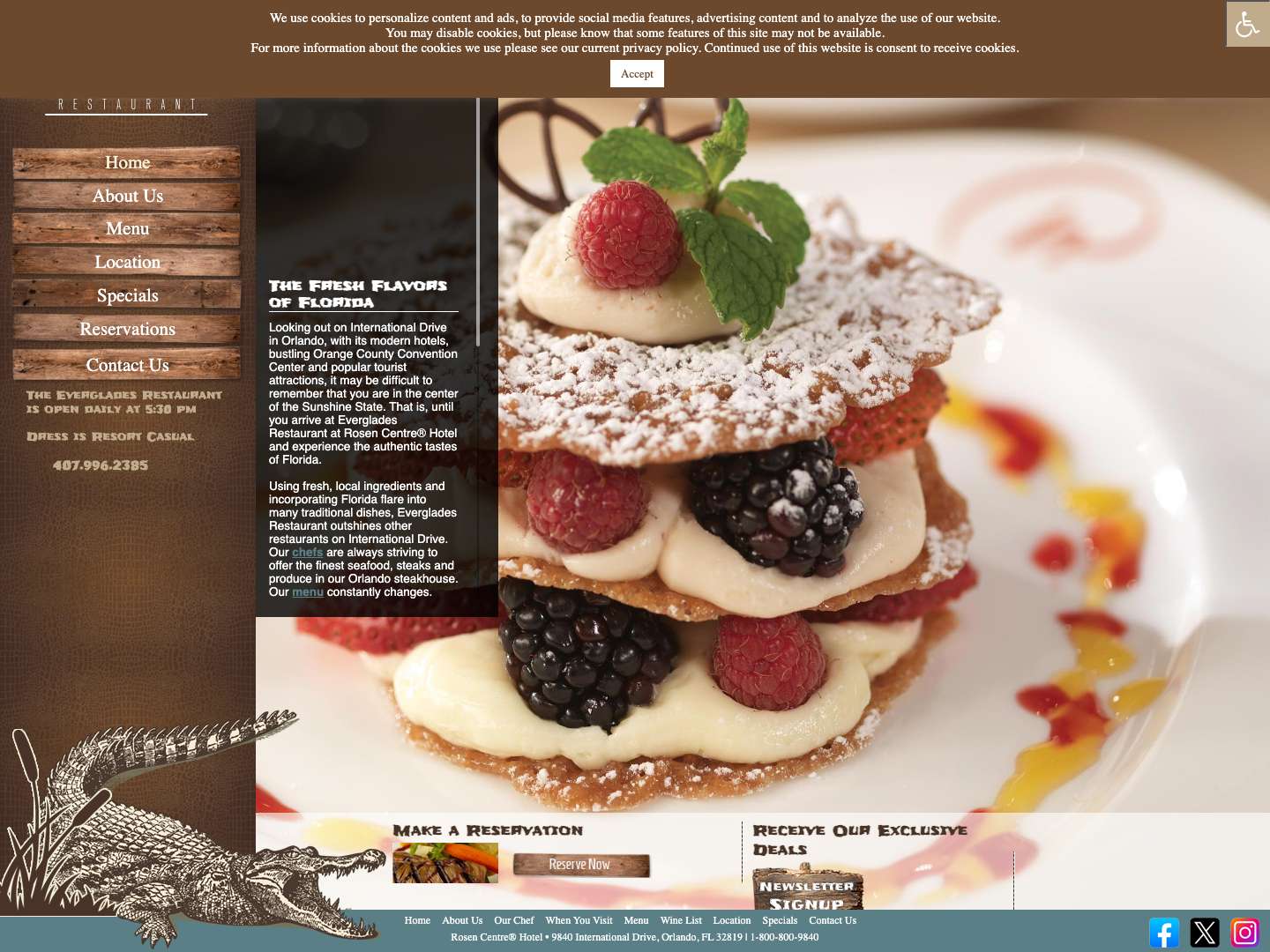 Orlando Steakhouse Restaurant on International Drive | Orlando Seafood Restaurant - Full Screenshot