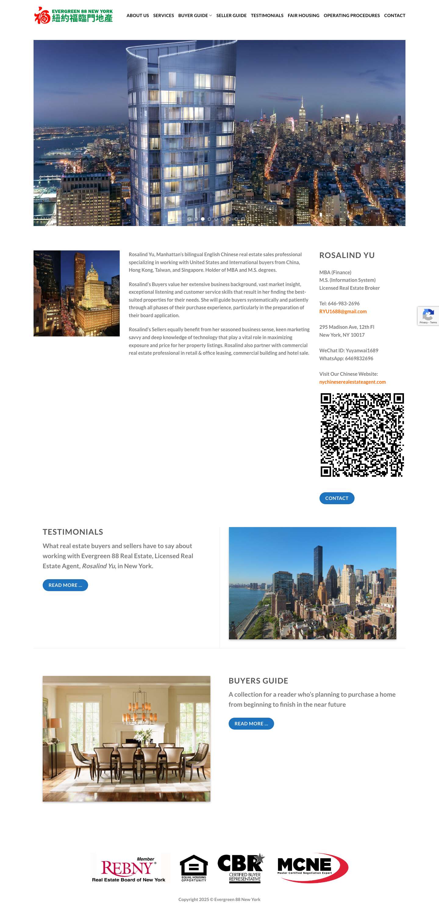 Rosalind Yu, bilingual English Chinese real estate sales professional - Full Screenshot