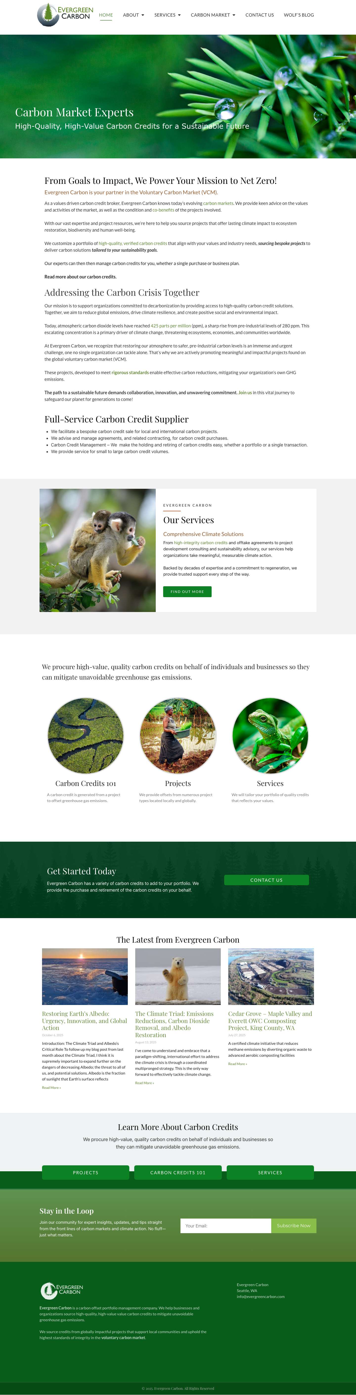 Home - Evergreen Carbon - Full Screenshot