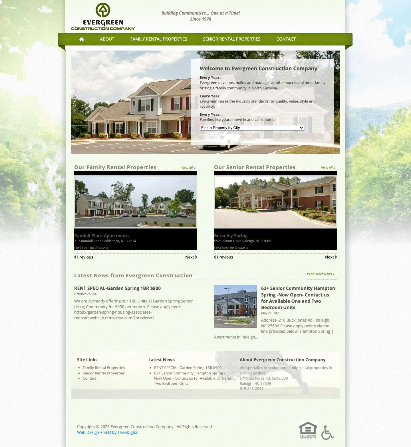 Evergreen Construction Company - Just another WordPress site - Full Screenshot