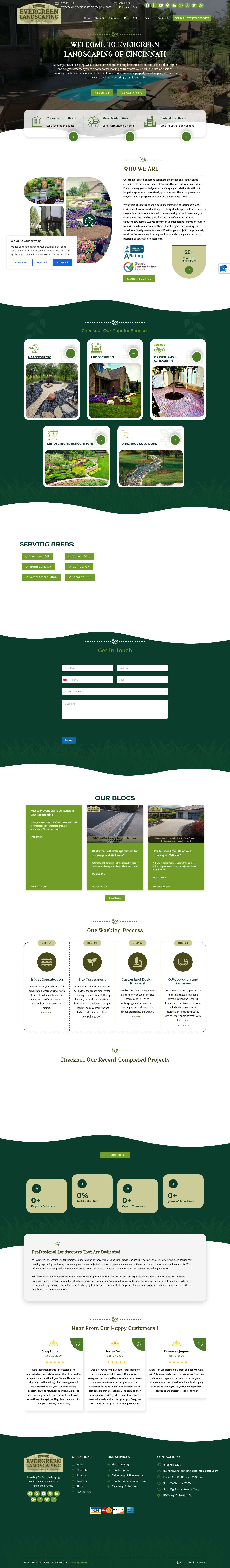 Home - Evergeen Landscaping - Full Screenshot