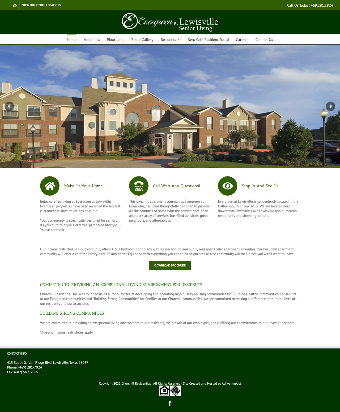 Home - Evergreen at Lewisville - Senior Living in Lewisville Texas - Full Screenshot