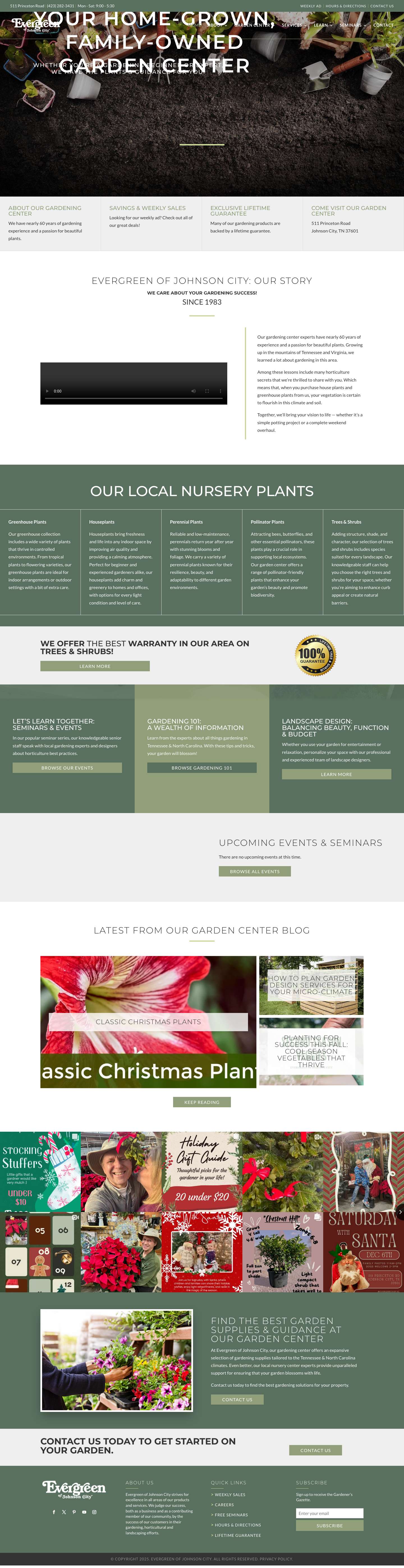 Local Garden Center in Tennessee & North Carolina - Full Screenshot