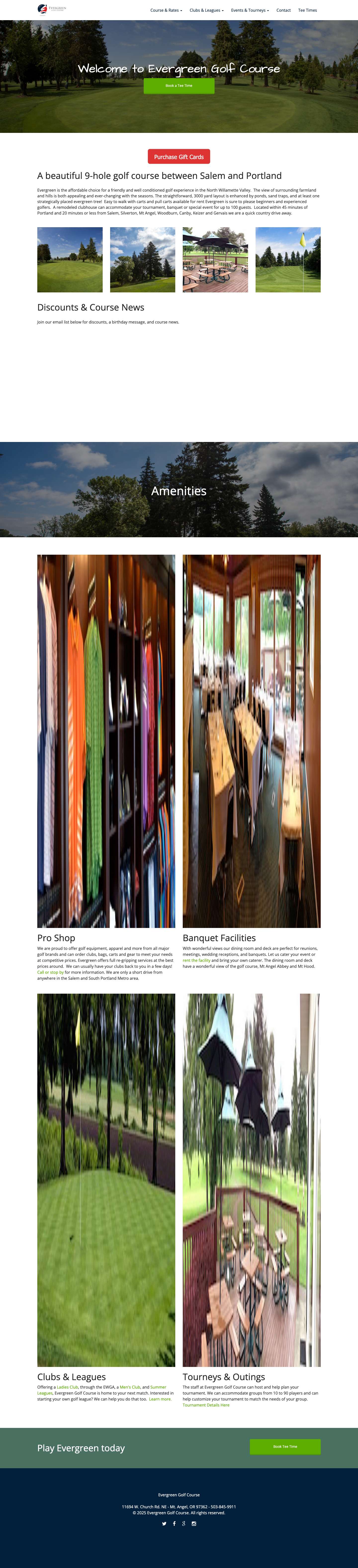 Home - Evergreen Golf Course - Full Screenshot