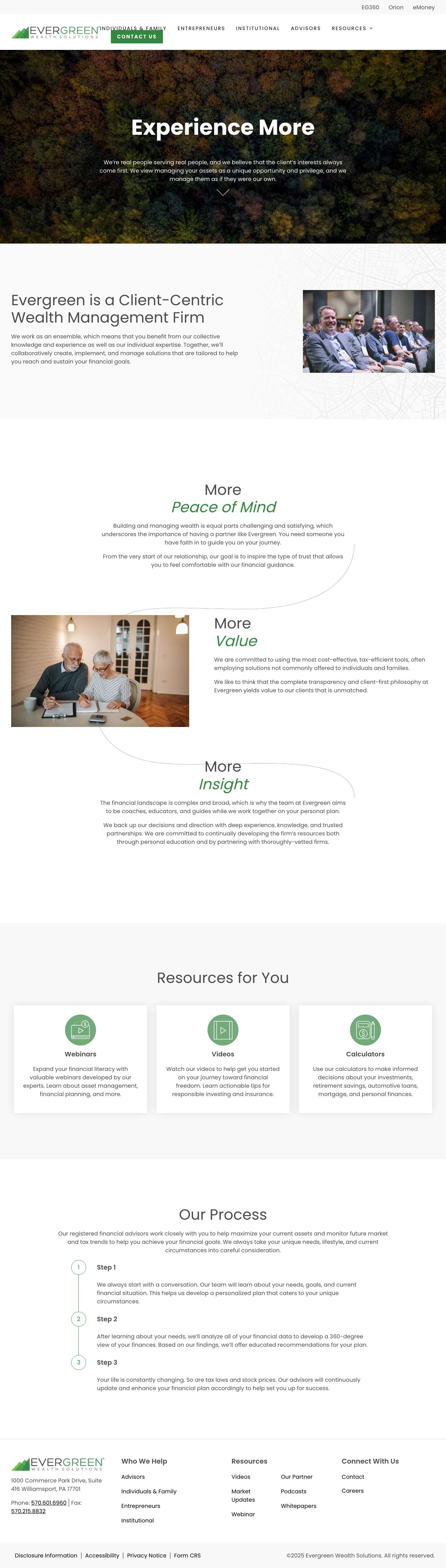 Client-Centric Wealth Management | Evergreen Wealth Solutions - Full Screenshot