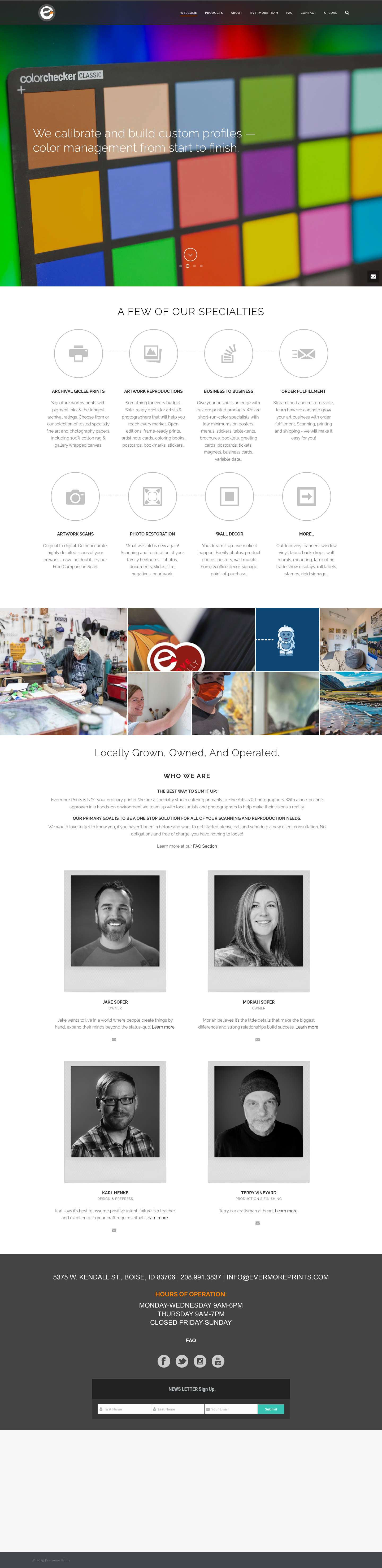 Evermore Prints | Boise Idaho - Full Screenshot