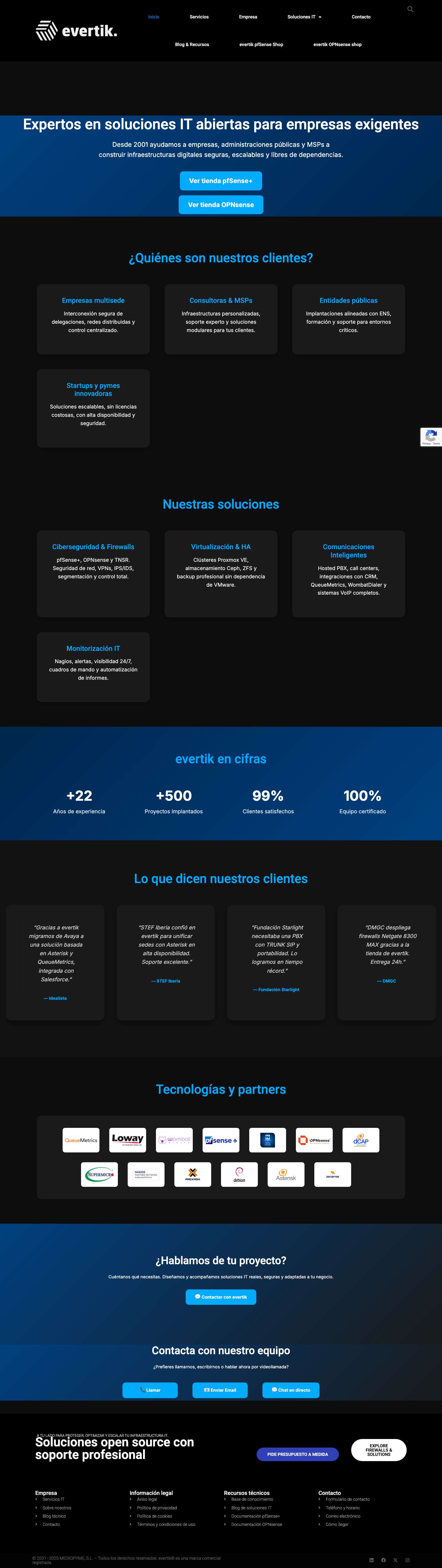 evertik – Consultoría e implantación de soluciones tecnológicasInicio – evertik - Full Screenshot