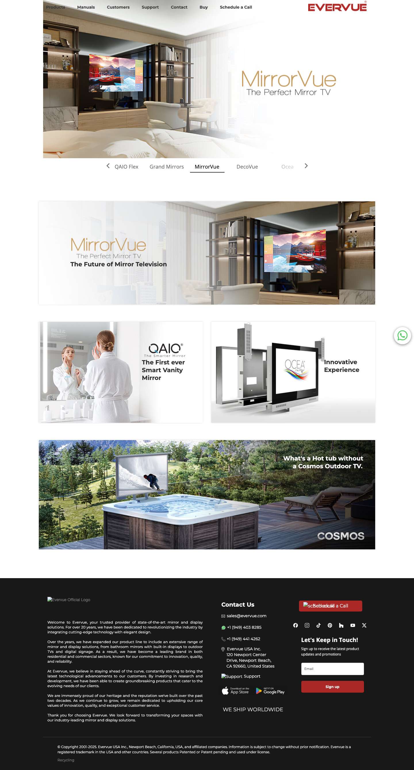 Evervue USA Inc. Official Website - Full Screenshot