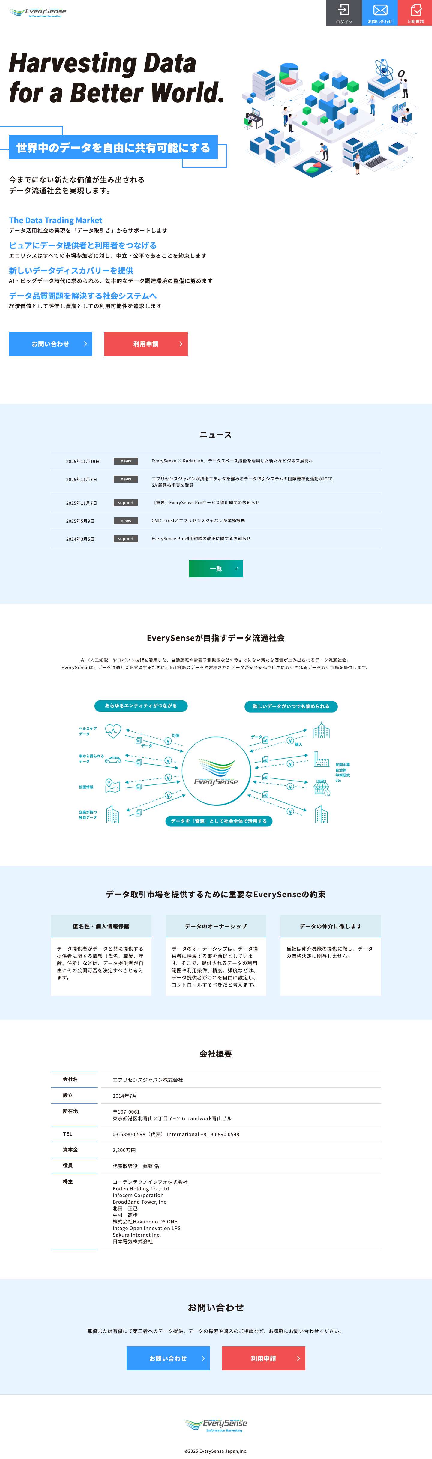 エブリセンスジャパン | データ流通プラットフォームを提供しています - Full Screenshot