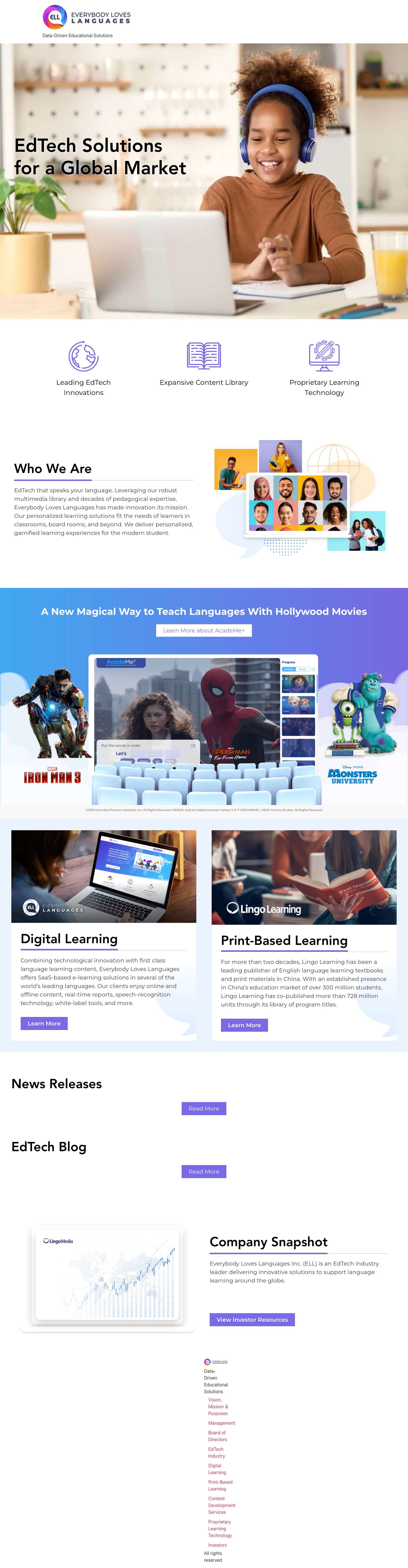 Everybody Loves Languages – Data-Driven Educational Solutions - Full Screenshot