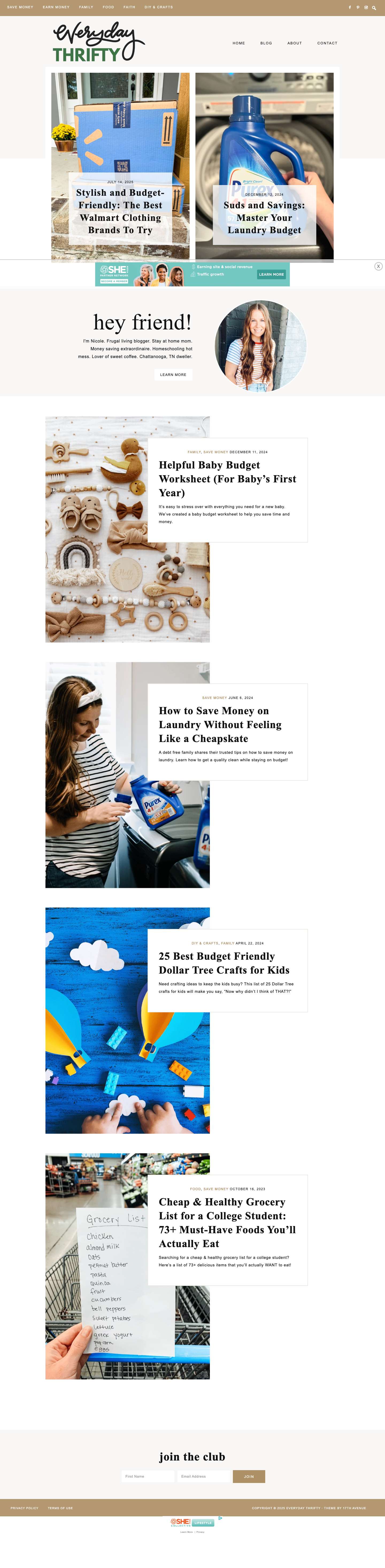 Home - Everyday Thrifty - Full Screenshot