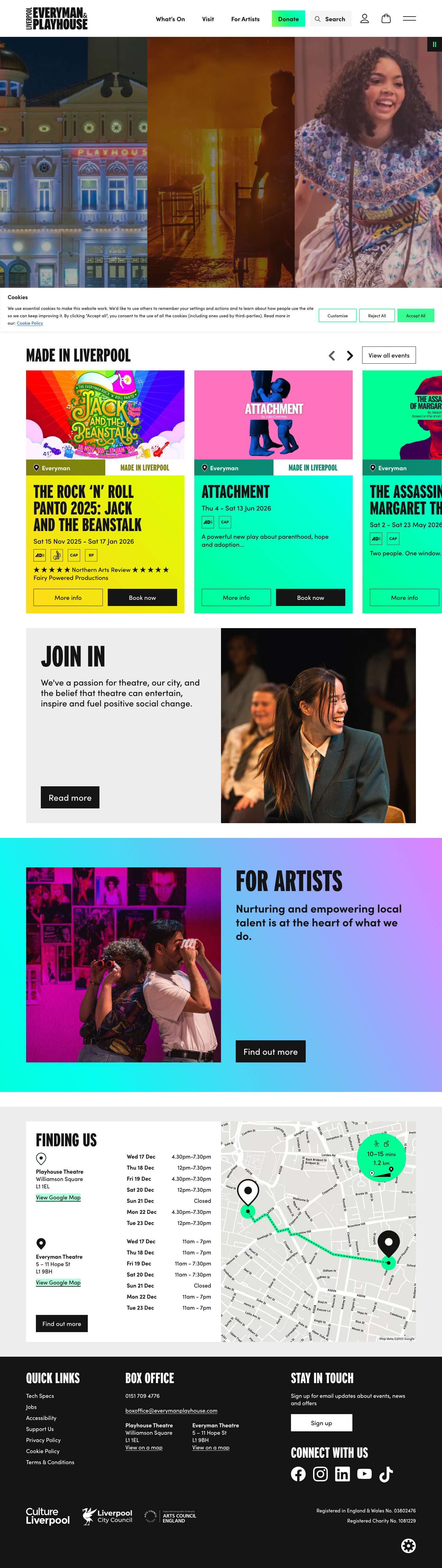 Home - Liverpool Everyman & Playhouse Theatres - Full Screenshot