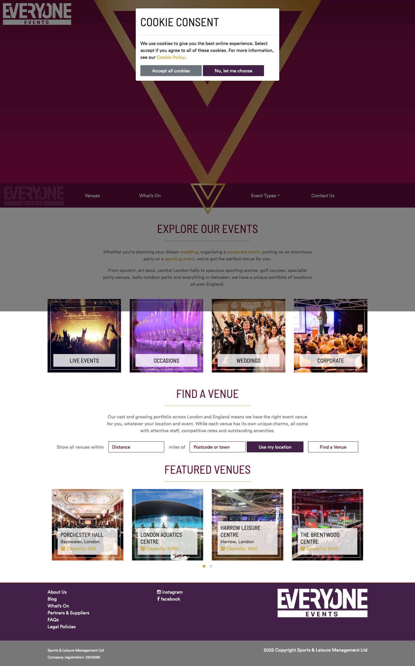 Book Your Next Event With Us - Everyone Events - Full Screenshot