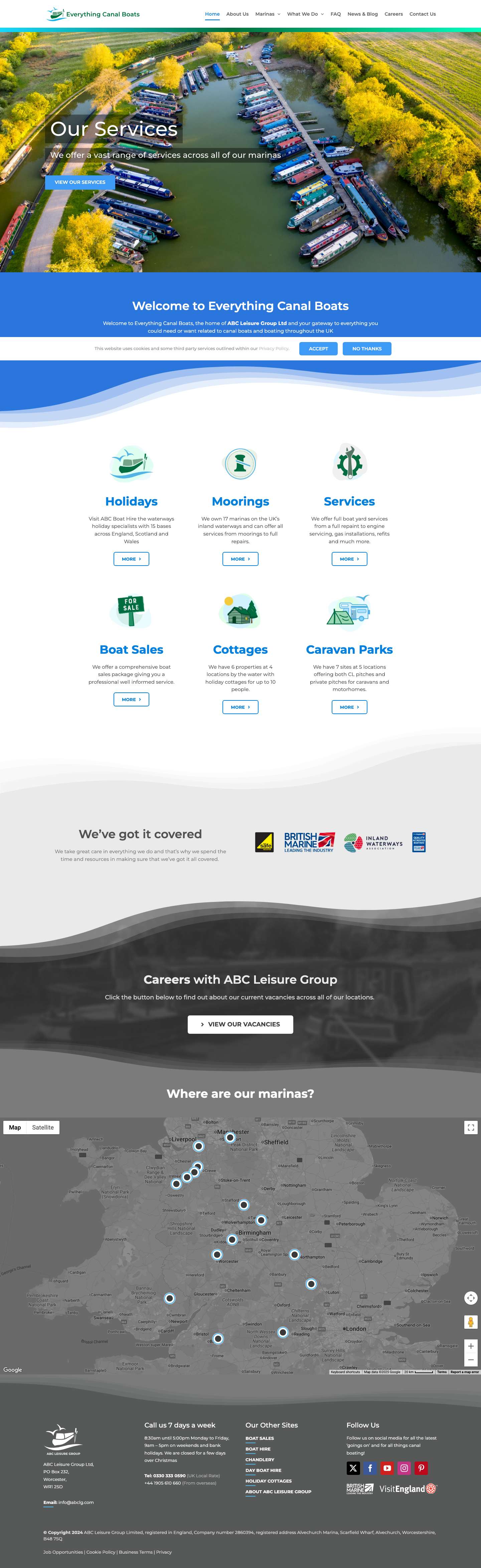 Everything Canal Boats – ABC Leisure Group - Full Screenshot