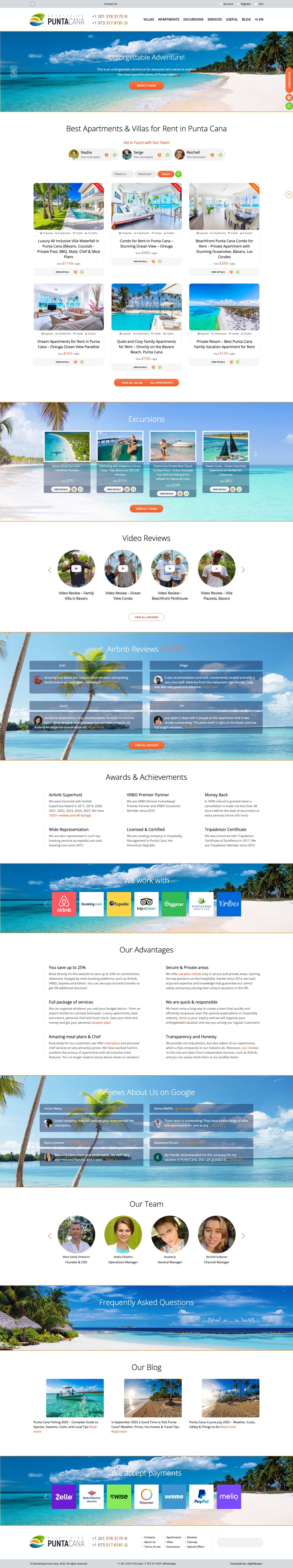 Apartments & Villas for Rent in Punta Cana - Vacation Rentals 2025 - Full Screenshot