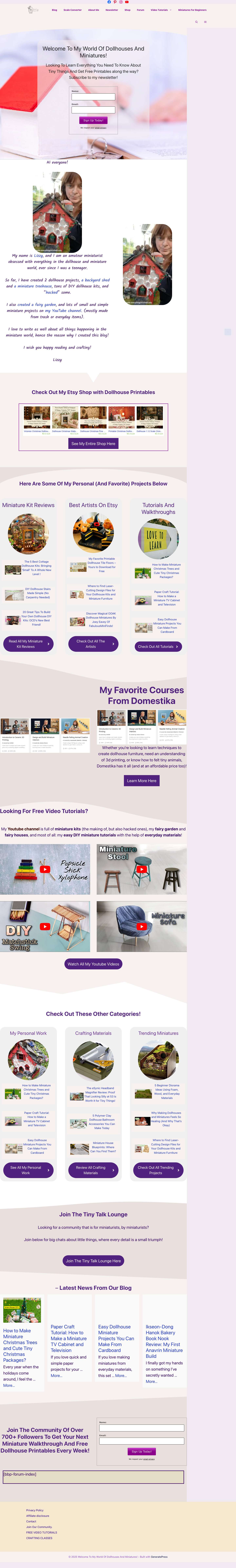 Homepage - Welcome To My World Of Dollhouses And Miniatures! - Full Screenshot