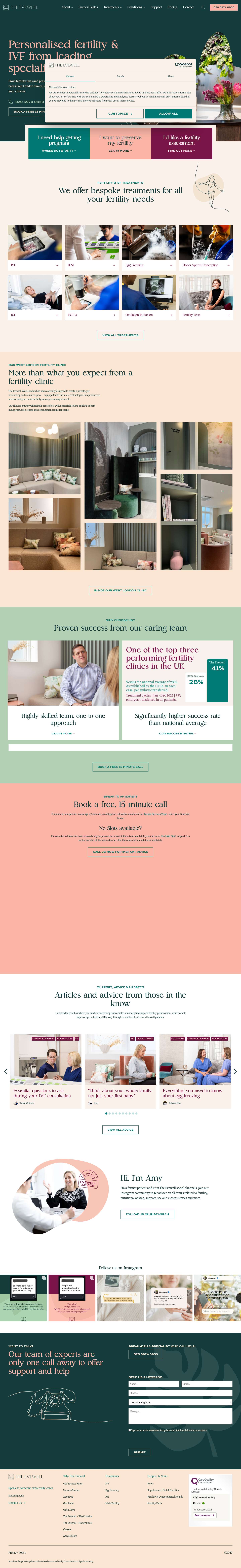 A Different Kind of Fertility Clinic | IVF London | The Evewell - Full Screenshot