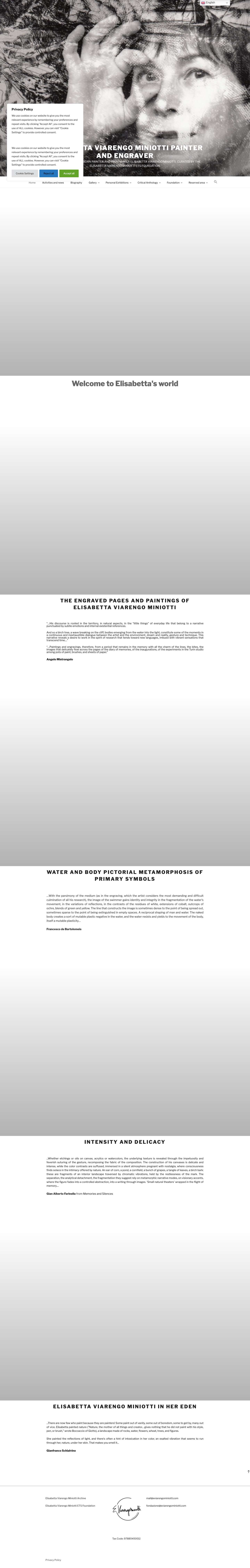 Elisabetta Viarengo Miniotti - Elisabetta Viarengo Miniotti Pittrice ed Incisore - Full Screenshot