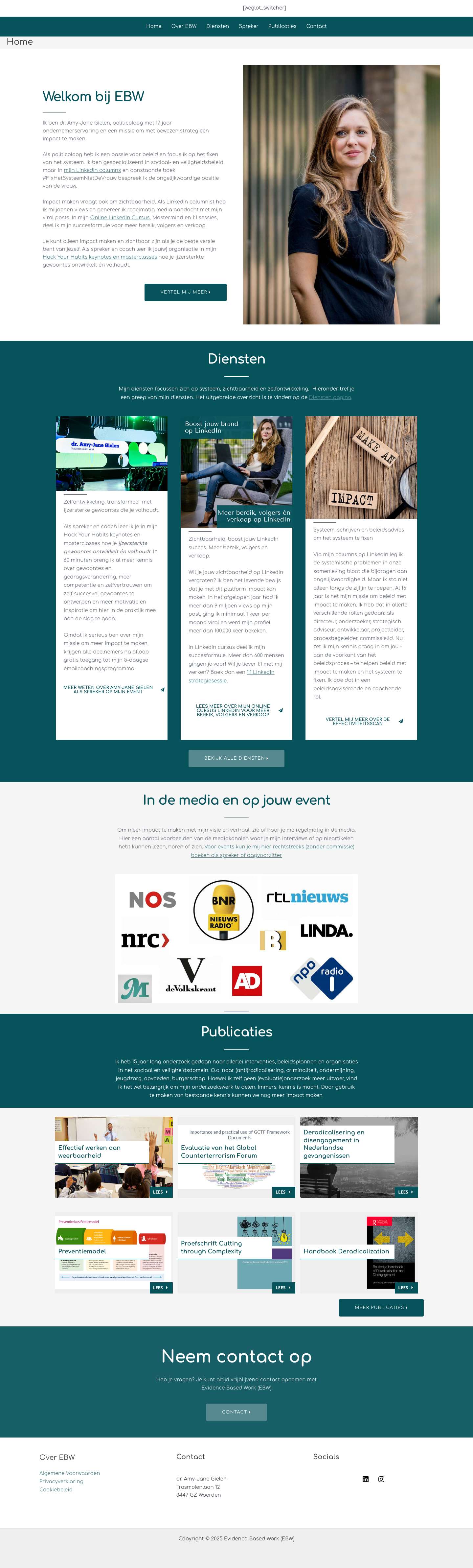 Home - Evidence-Based Work (EBW) - Full Screenshot