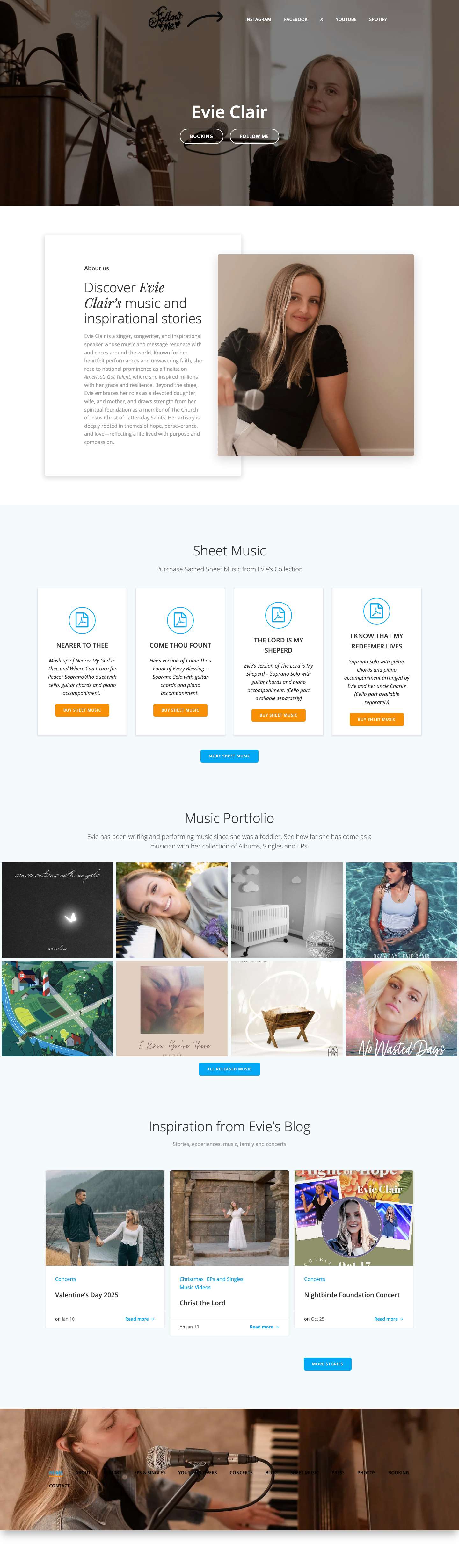 Evie Clair – Singer/Songwriter/Speaker - Full Screenshot