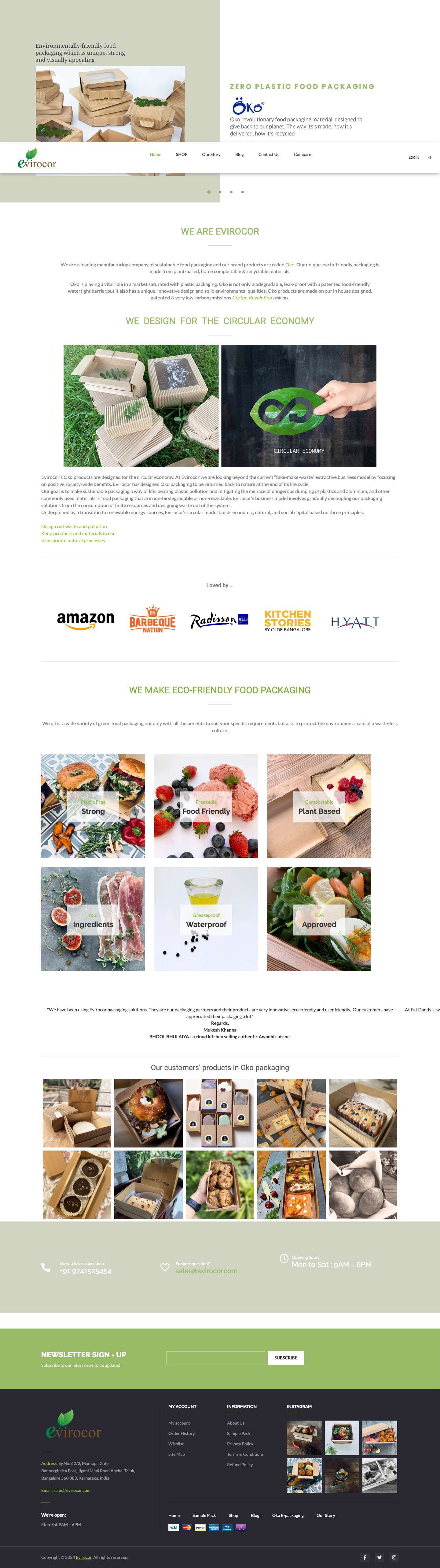 Home - Buy Food Packaging Boxes Online in Bangalore - Full Screenshot