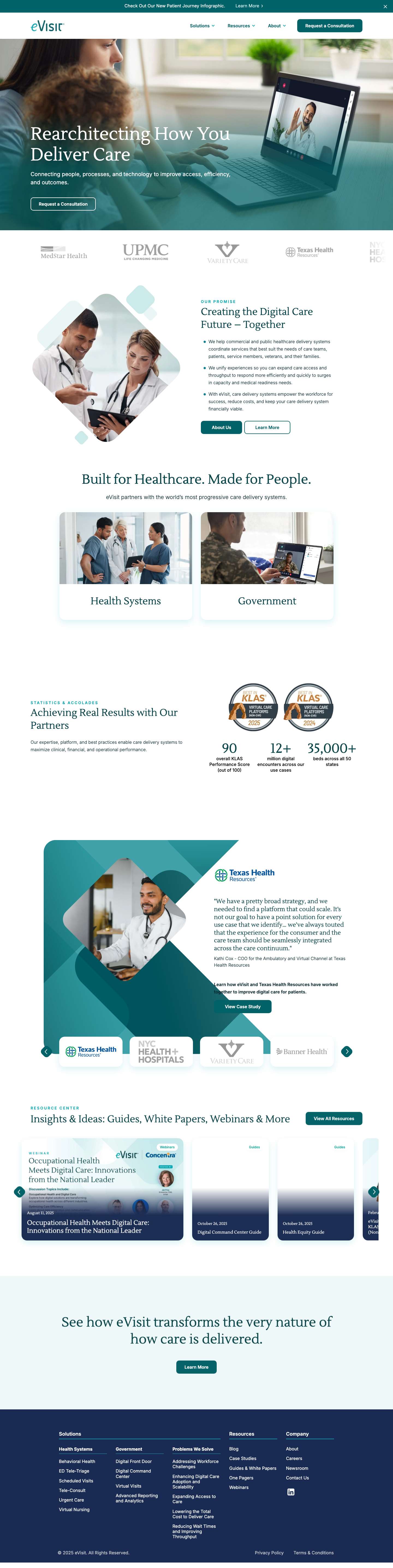 eVisit | Rearchitecting how healthcare is delivered - Full Screenshot
