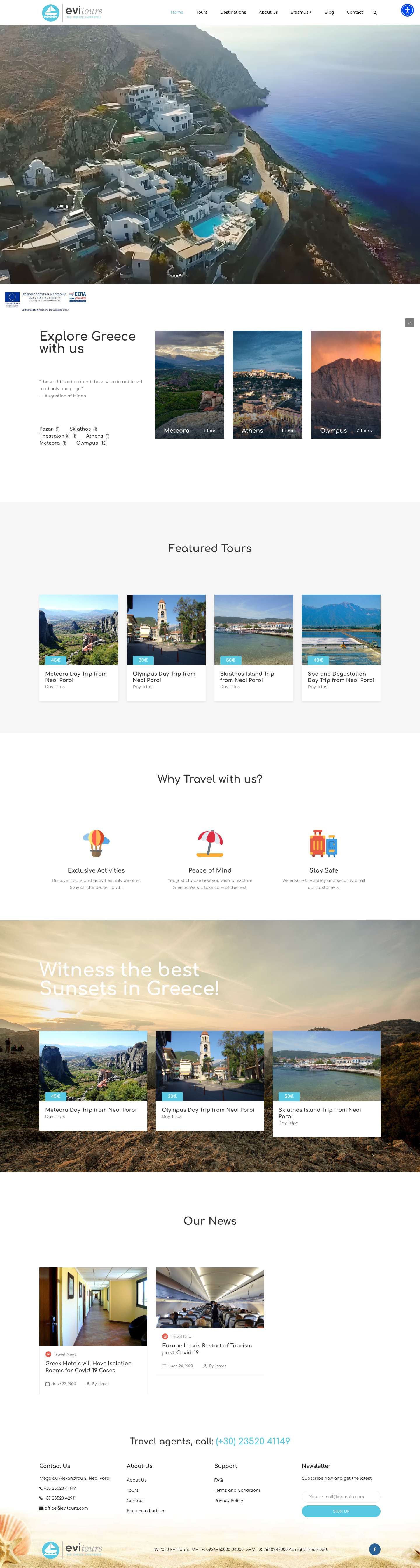 Home - Evi Tours - Full Screenshot