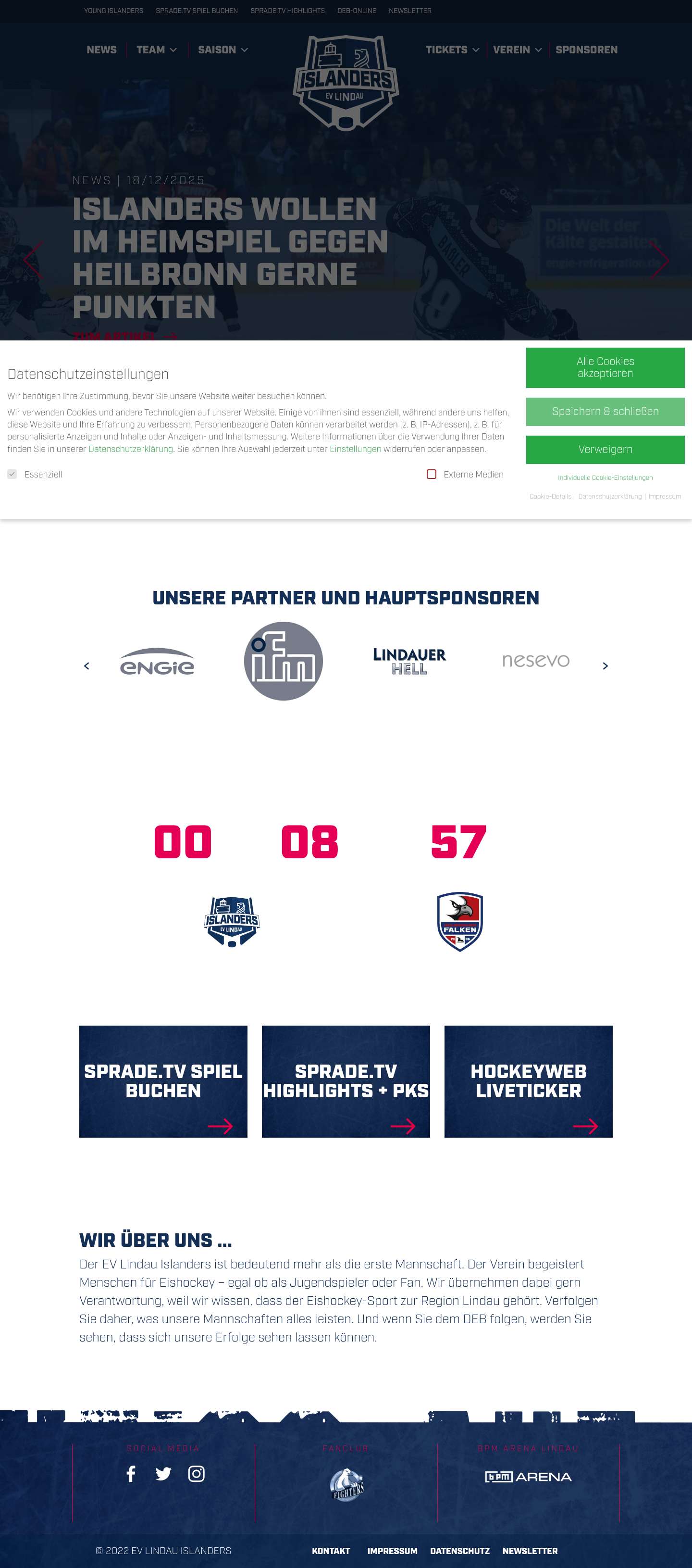 EV Lindau | IslandersEV Lindau | Islanders - Full Screenshot