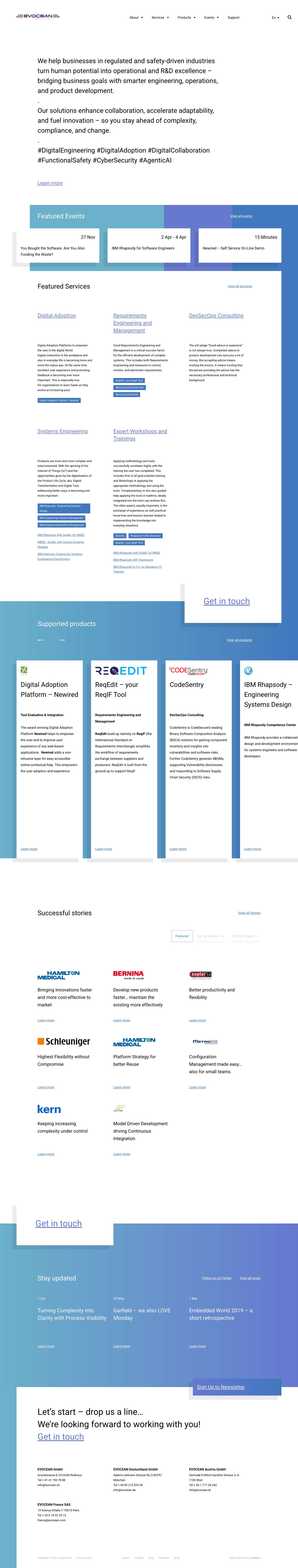 EVOCEAN - guiding you beyond in Digital Transformation, Collaboration and Digital Engineering - Full Screenshot