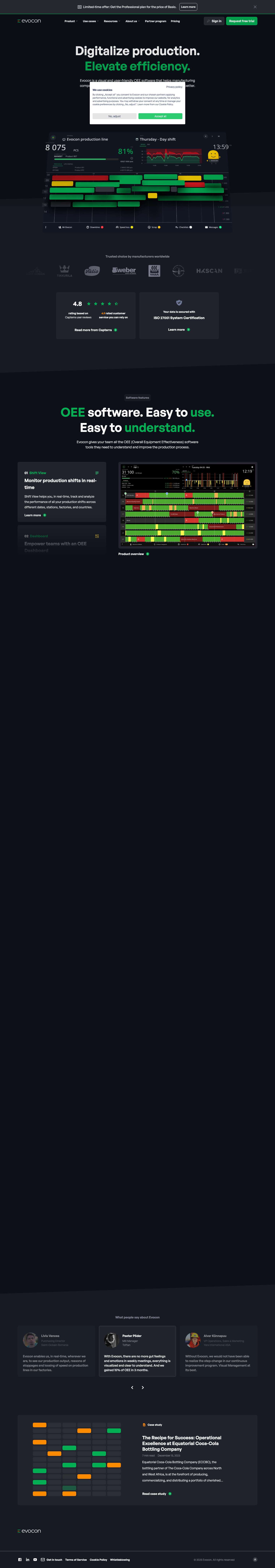 Evocon | Digitalize production. Elevate efficiency. - Full Screenshot