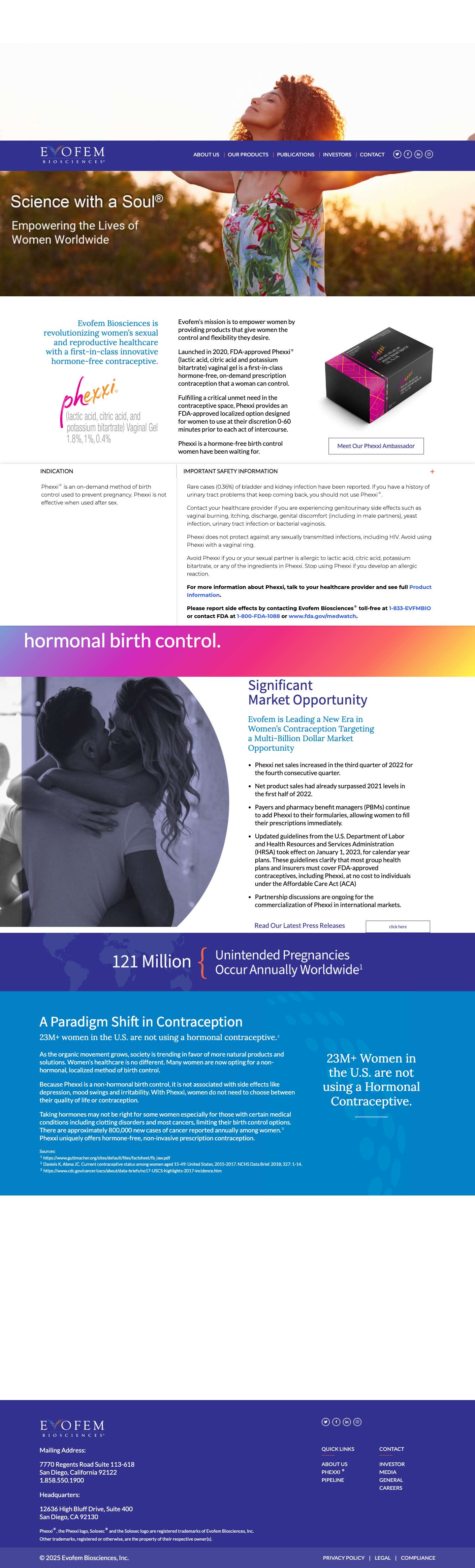 Evofem Biosciences, Inc. (EVFM) - Company Information and News about Phexxi - Full Screenshot