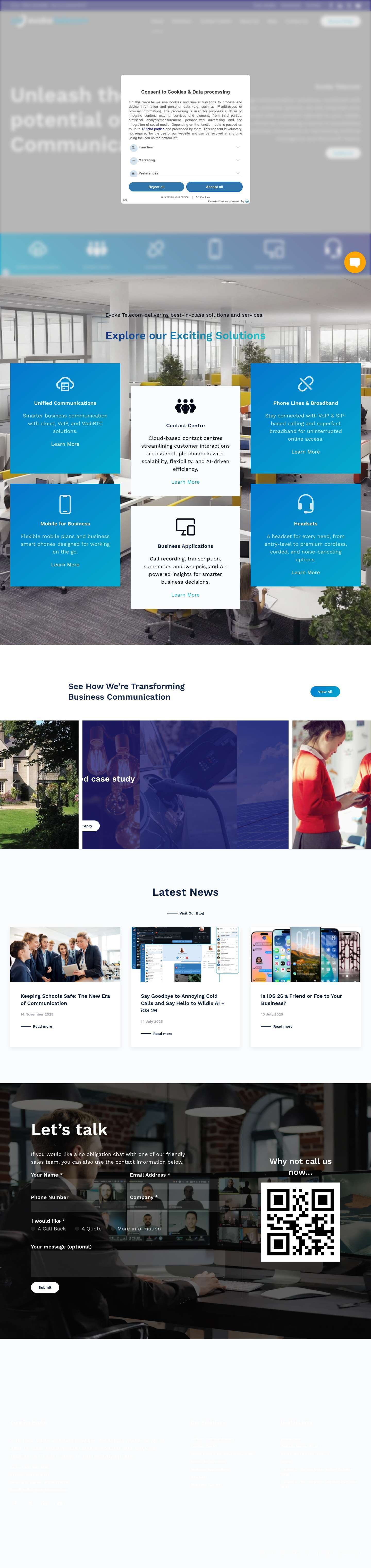 Evoke Telecom | Simplifying Communication - Full Screenshot