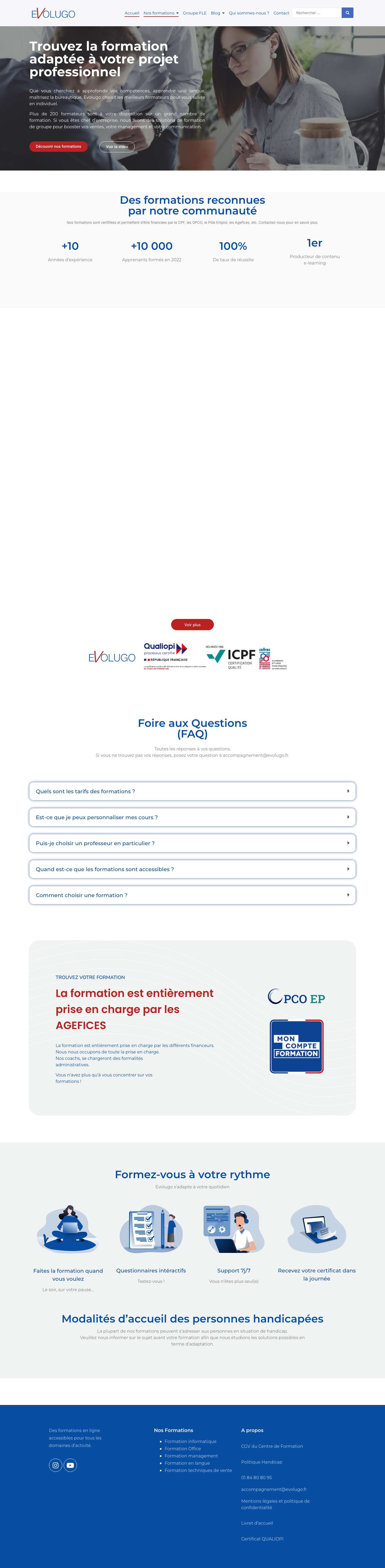 Formations prises en charge par le CPF - Full Screenshot