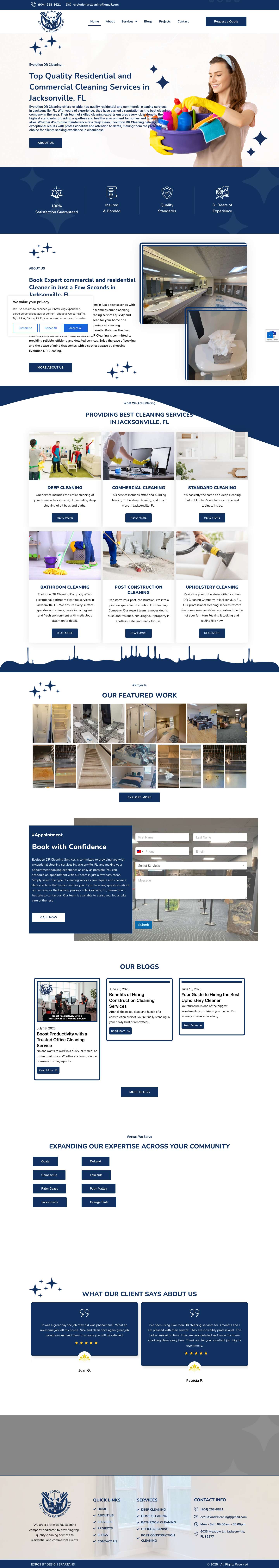 Residential and Commercial Cleaning Services in Jacksonville, FL - Full Screenshot