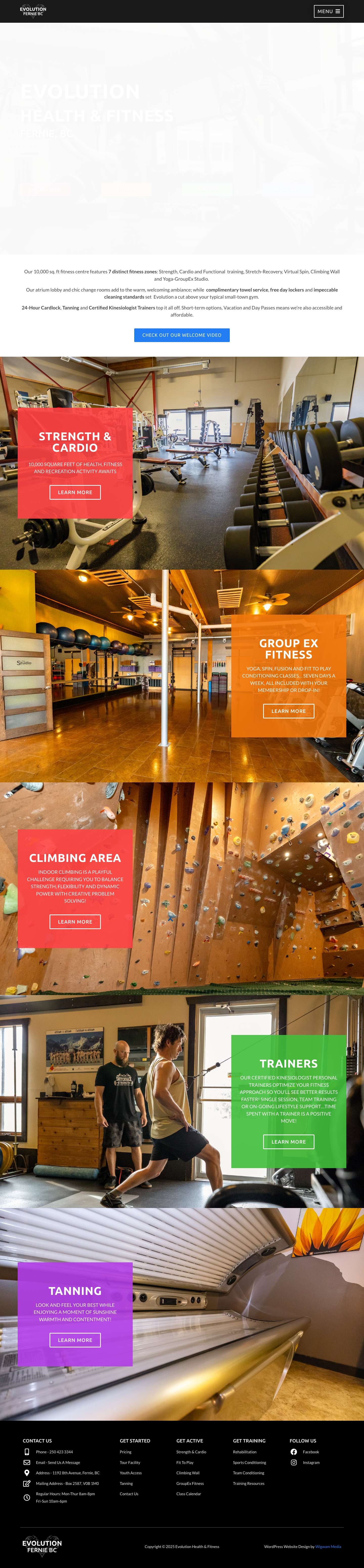 Fernie Fitness Centre & Gym - Evolution Health & Fitness - Full Screenshot