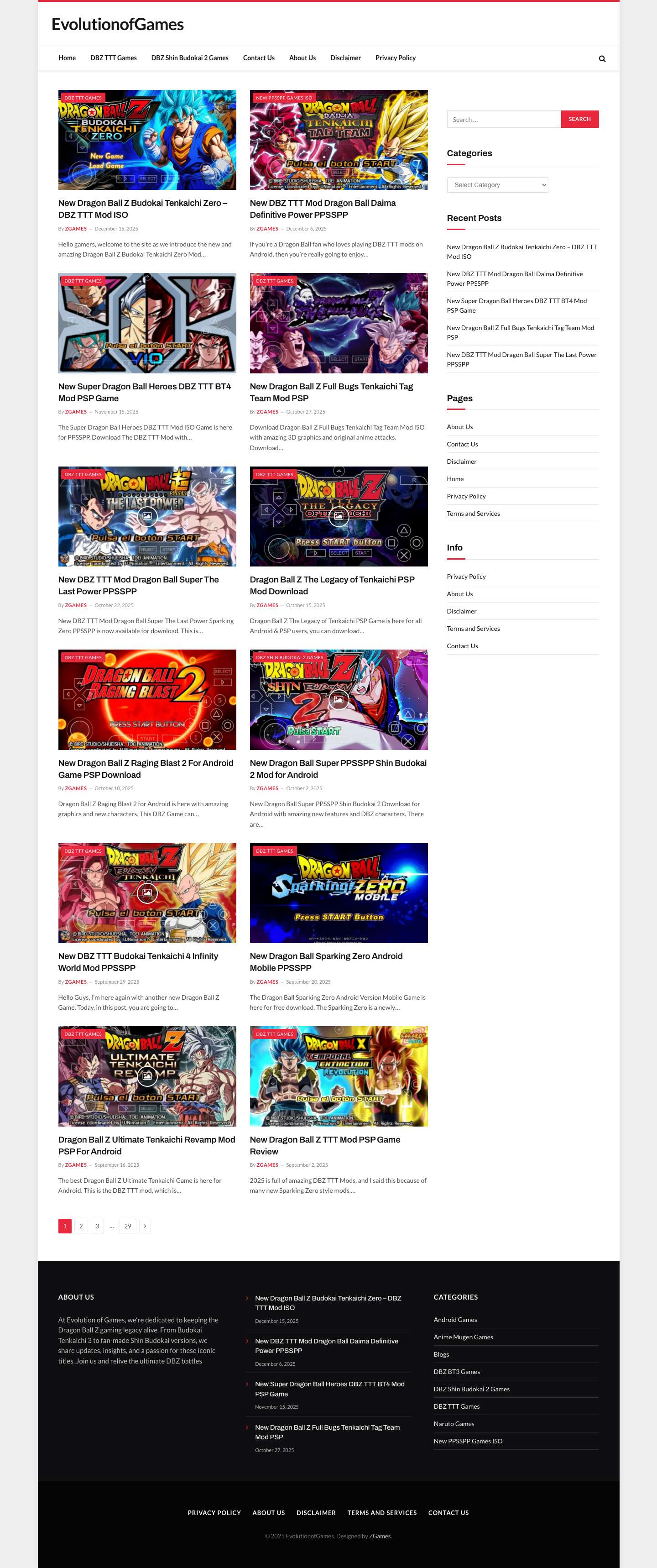 Best PSP Android DBZ Mods & Games ISO Download - EOG - Full Screenshot