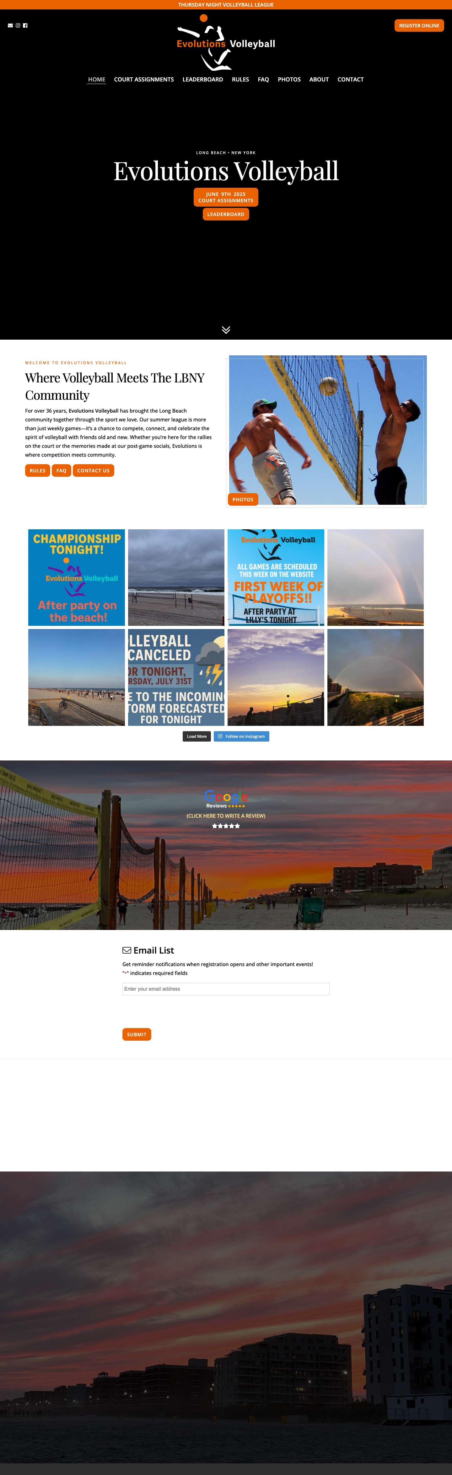 Evolutions Volleyball – Long Beach NY - Full Screenshot