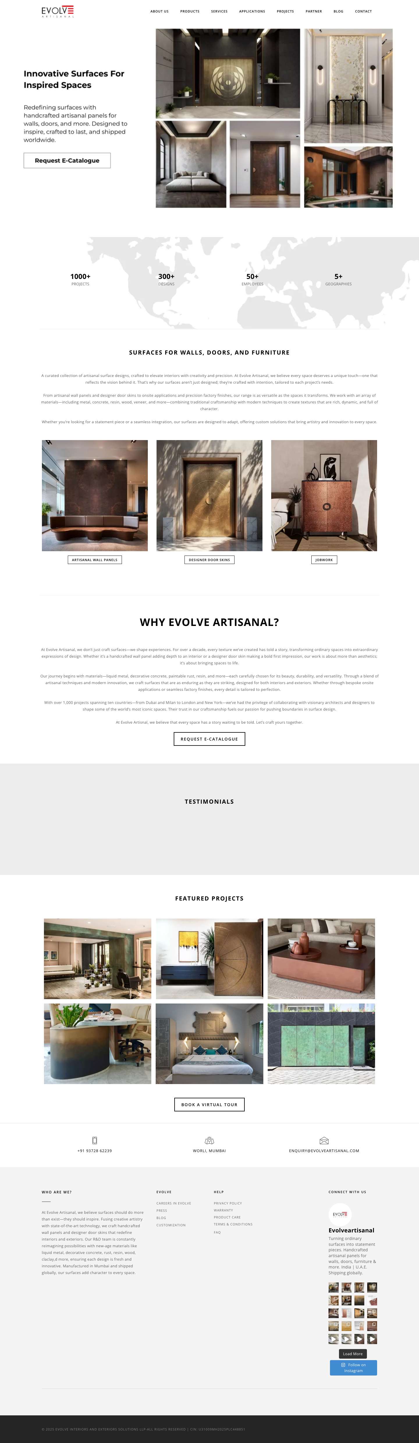 Evolve Artisanal | Liquid Metal & Concrete Finish | Interior & Exterior - Full Screenshot